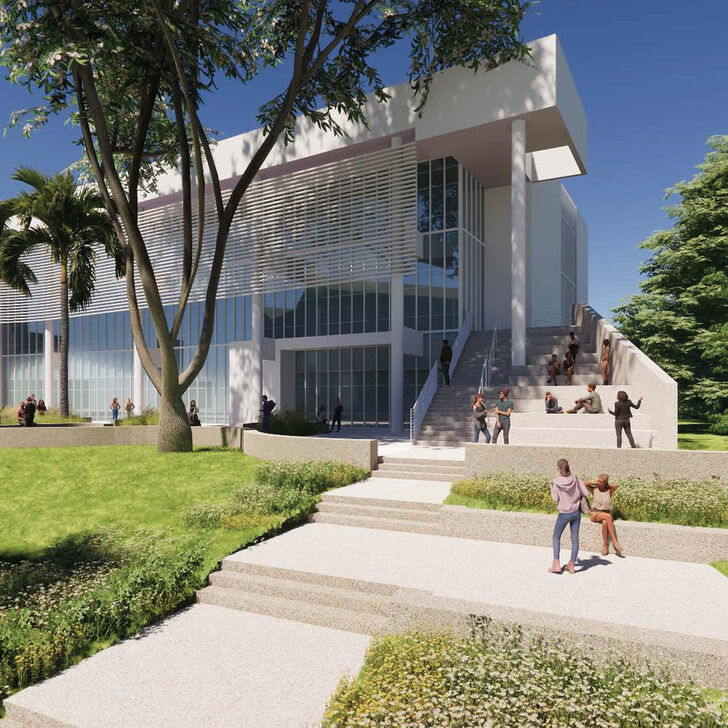 A rendering of the new building at AHU Orlando